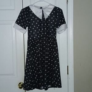 Short Sleeve Peter Pan Collar Cute Fit and Flare Aline Dress Sz 150 (12) NWT